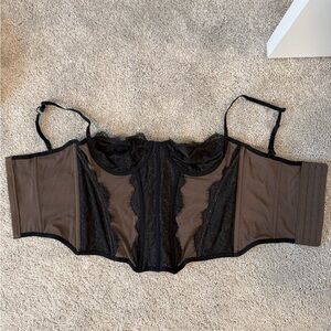 Urban Outfitters Black and Brown Lace Bra